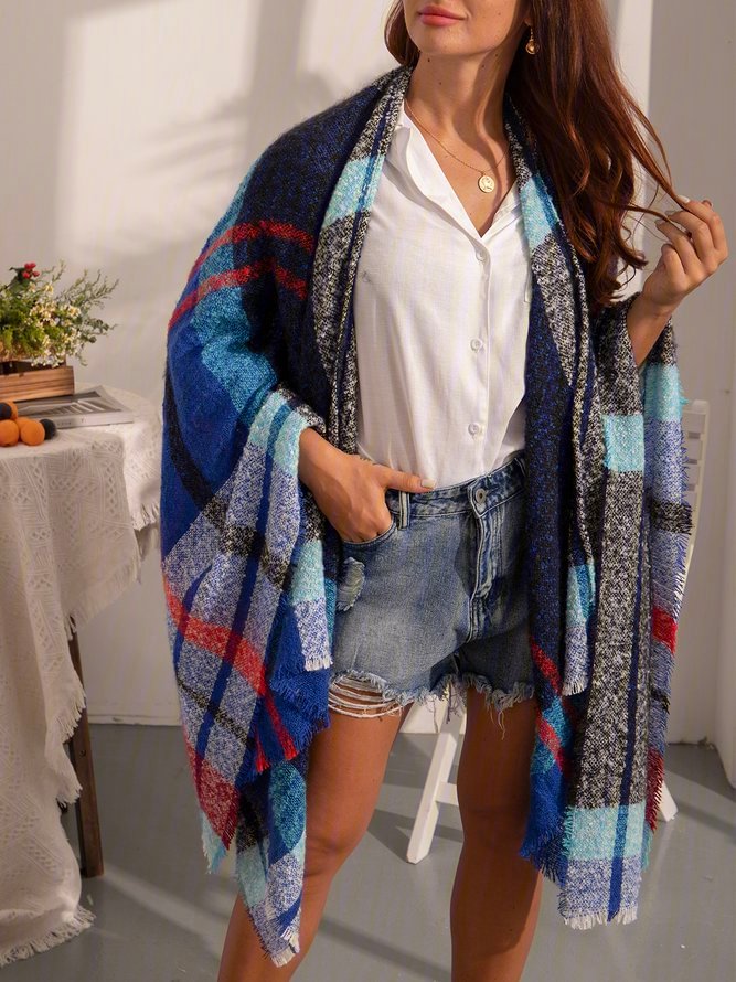 Long Sleeve Plaid Sweater