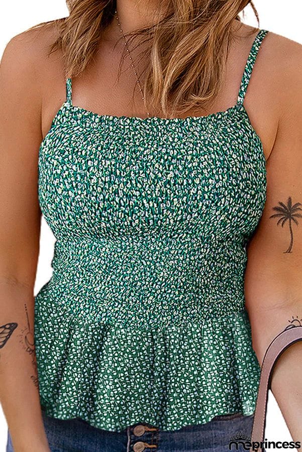 Joplin Floral Smocked Peplum Tank Top