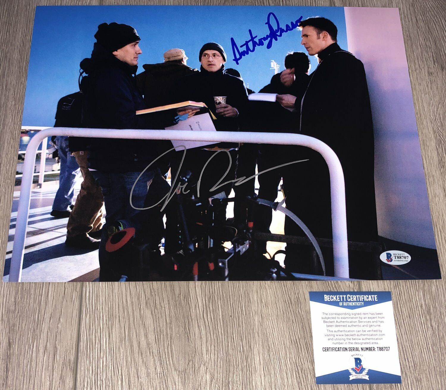 JOE & ANTHONY RUSSO SIGNED CAPTAIN AMERICA 11x14 Photo Poster painting w/EXACT PROOF BECKETT BAS