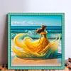 Beach Dress Girl-11CT Stamped Cross Stitch 45*45cm/17.72*17.72in