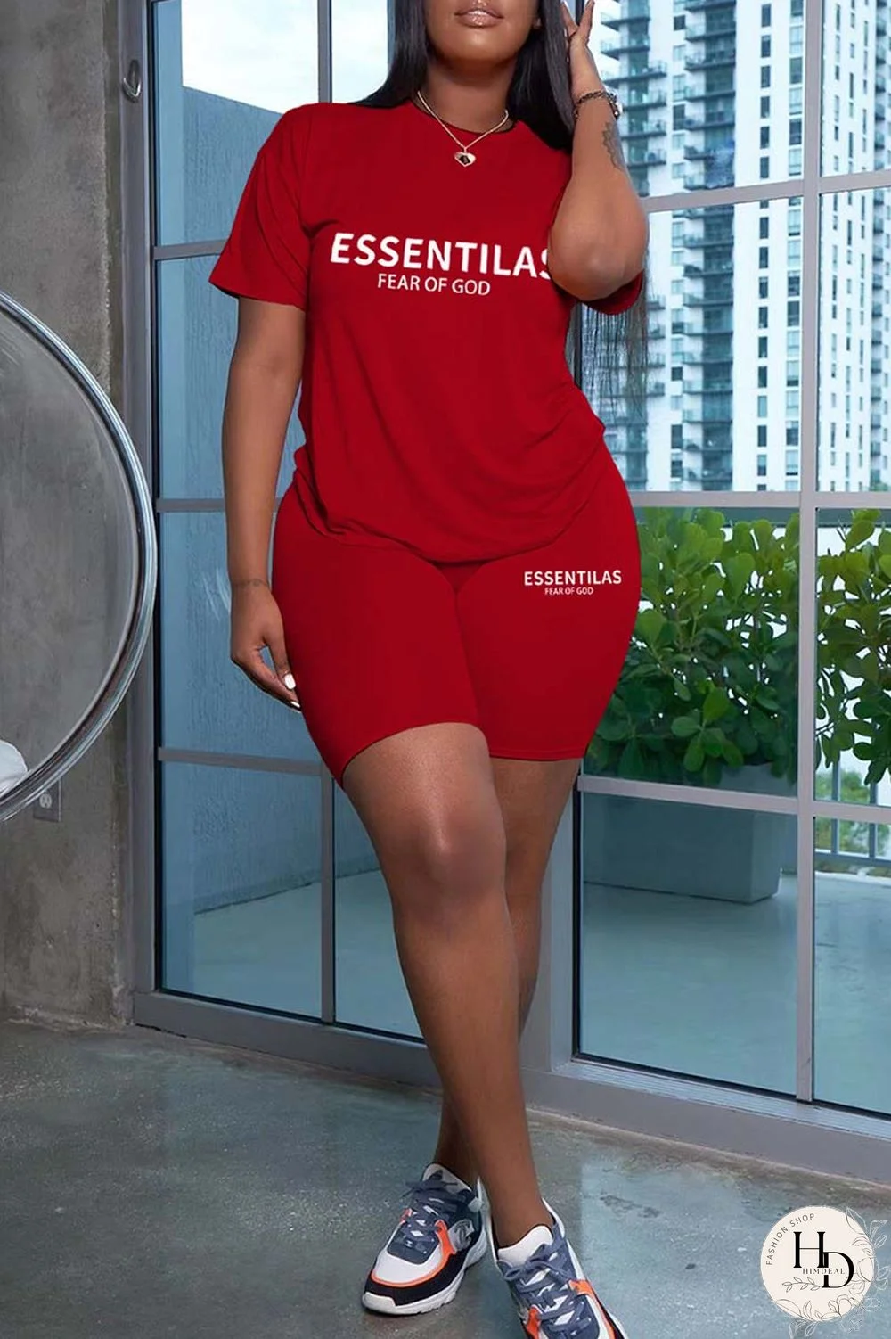 Black Casual Letter Print Solid Basic O Neck Short Sleeve Two Pieces