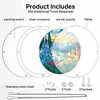 (18.5cm)DIY Acrylic Jigsaw Puzzle Window Hanging with Hanging Chain DIY Stained Glass Decoration Round Window Puzzle Decor for DIY Craft Project (Sunrise Landscape)