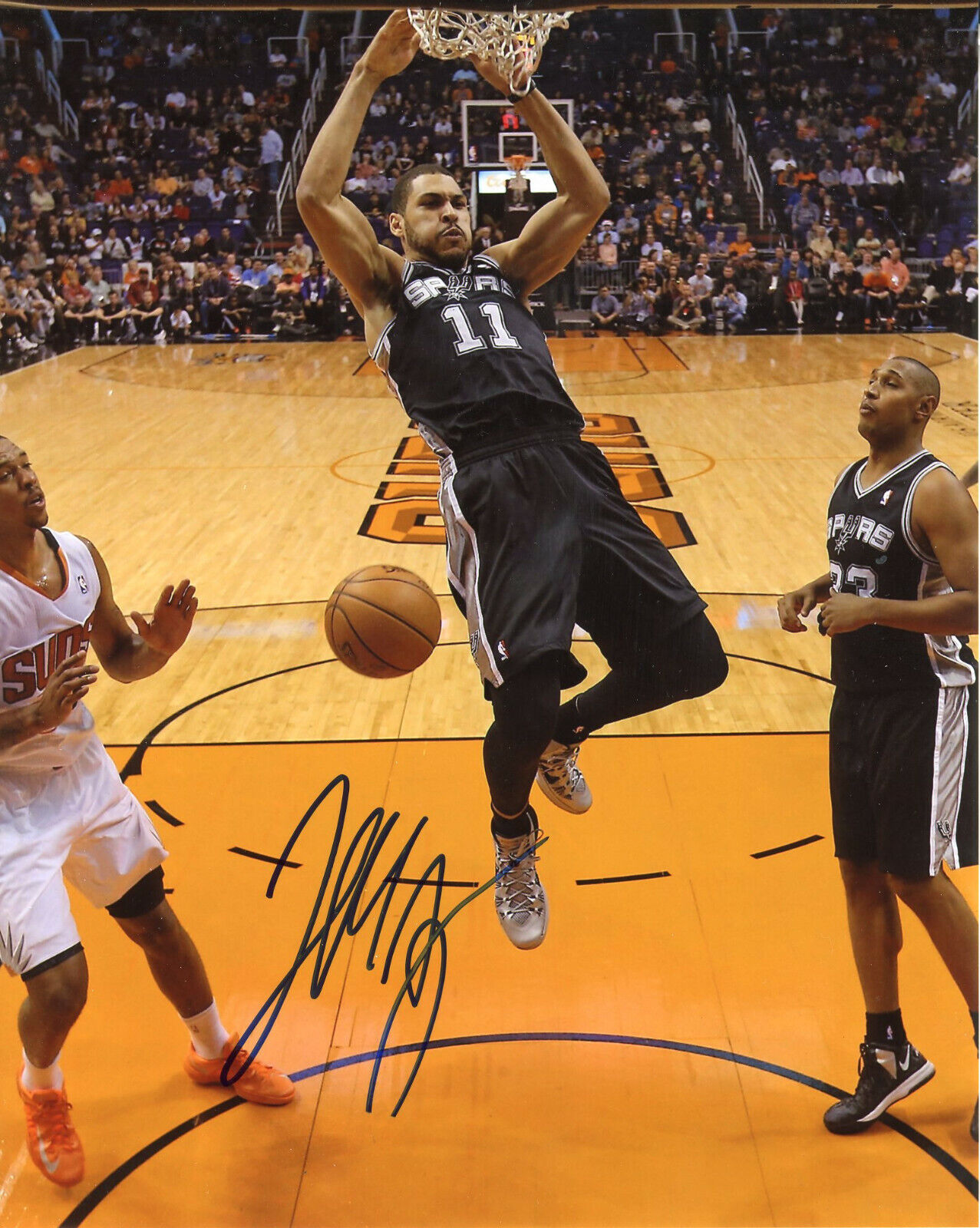 Jeff Ayres Autographed Metalic 8x10 San Antonio Spurs#S1262