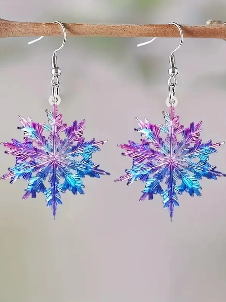 Vintage Gradient Snowflakes Earrings