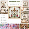 Lily Cross 11CT 3 Strand DIY Stamped Cross Stitch Kit for Adults 40x40cm