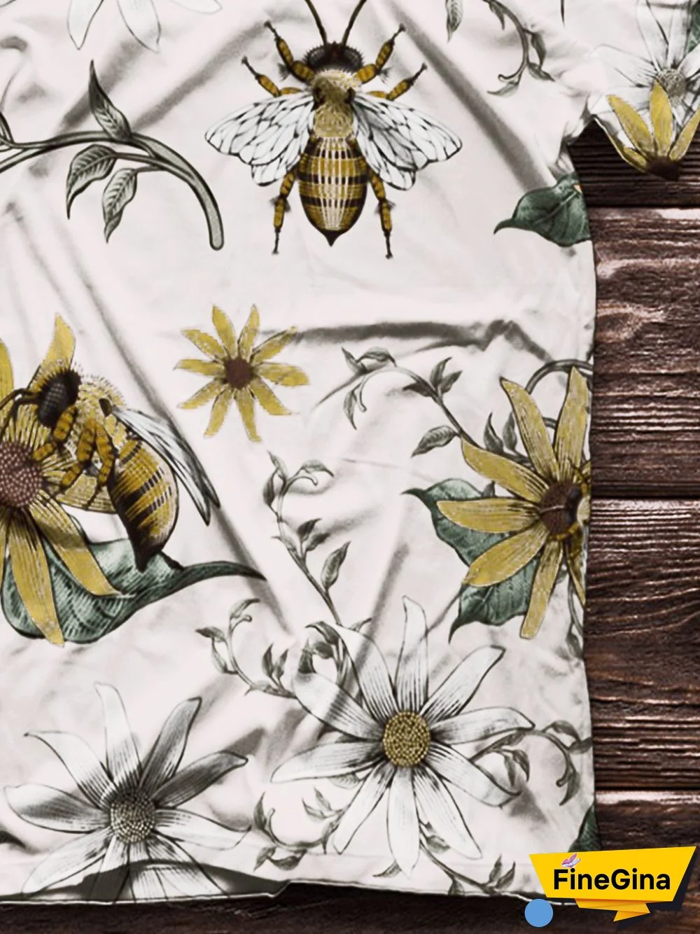 Plus Size Crew Neck Floral Short Sleeve Cotton-Blend T-shirt