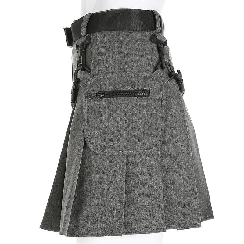 COSPLAY STRAPPED PLEATED SKIRT