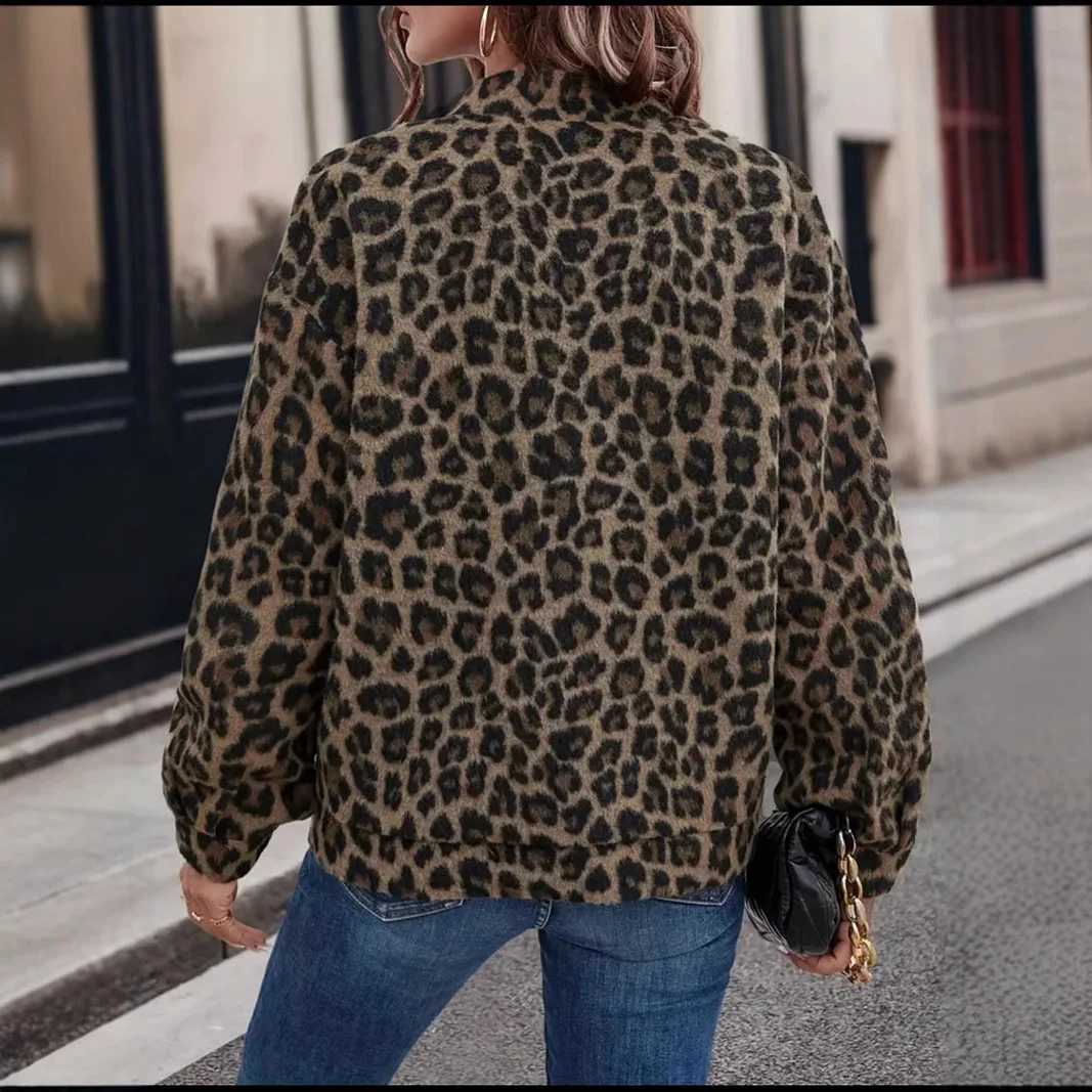 Nigikala Nigikala Blouse Coat Women's Spring And Autumn Leopard Print Retro Temperament Casual Blouse