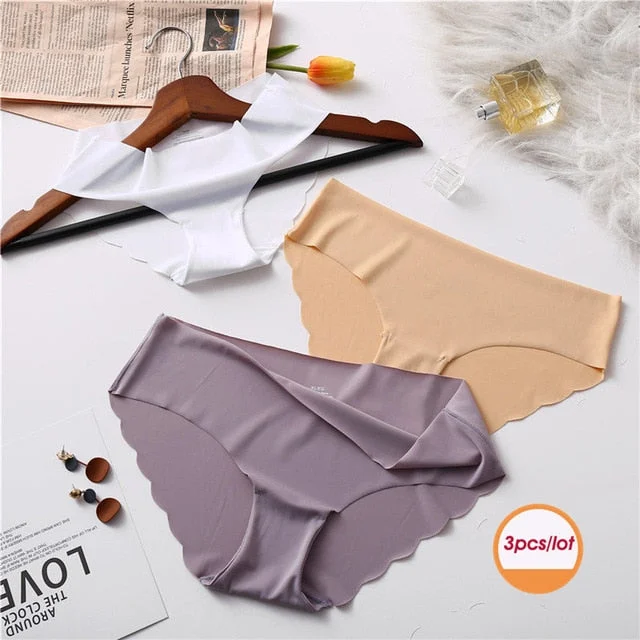 3PCS/Set Seamless Panties Set Underwear Women Female Intimates Fashion Girls Low-Rise Briefs 8Colors Lingerie 2019 Drop Shipping