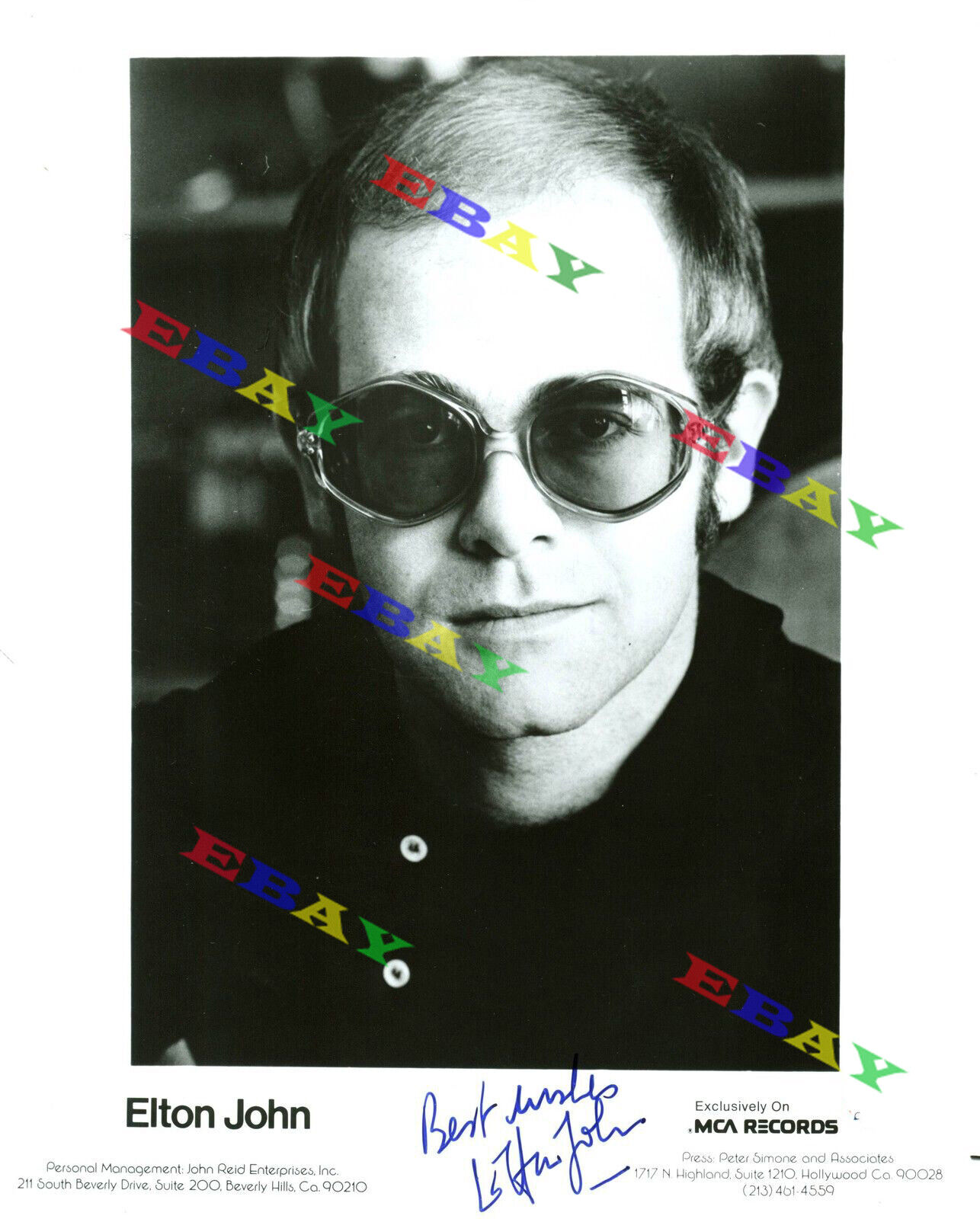 Elton John Autographed Signed 8x10 Photo Poster painting Reprint