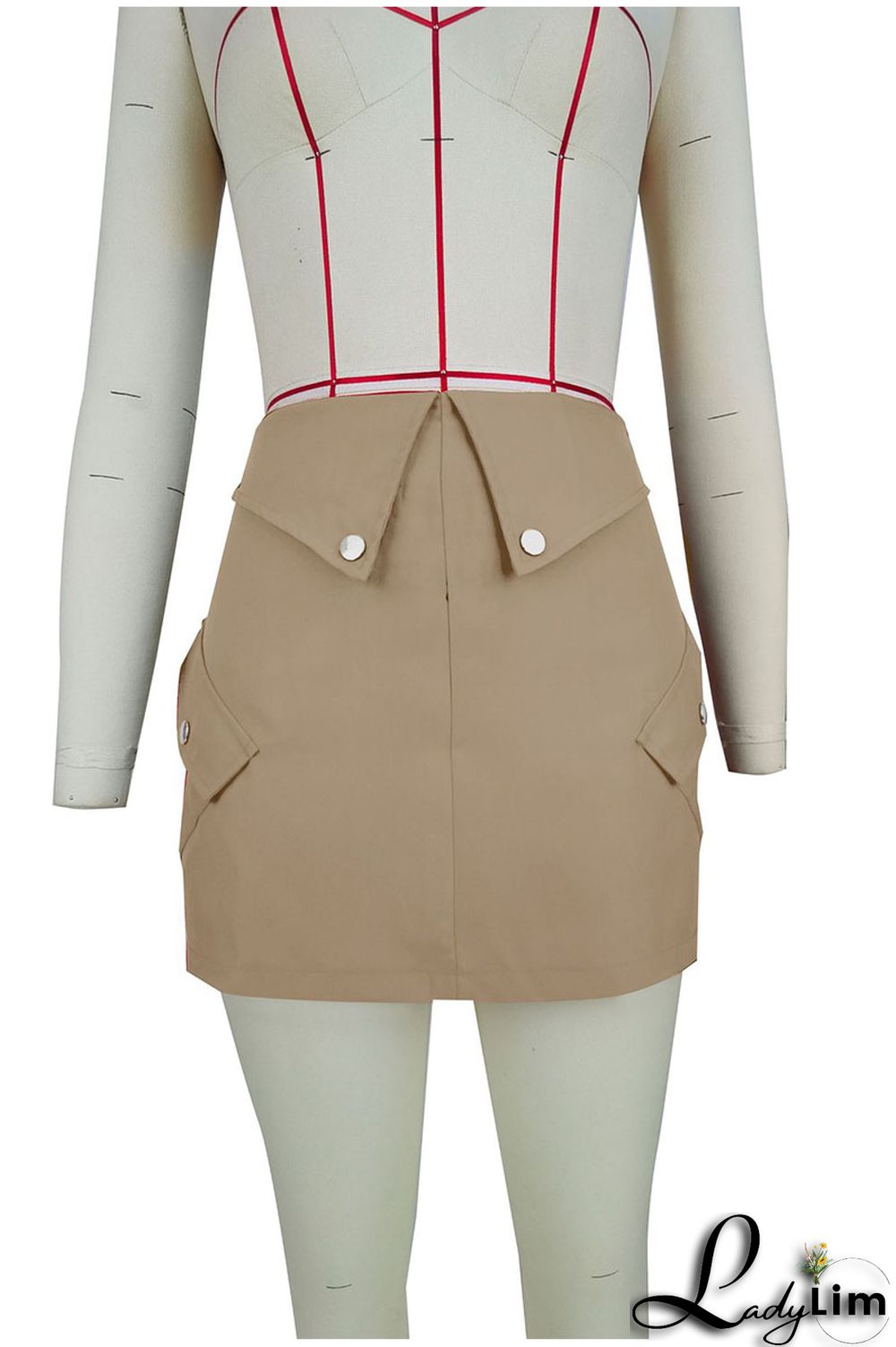 Khaki Sexy Street Solid Patchwork High Waist Pencil Solid Color Bottoms