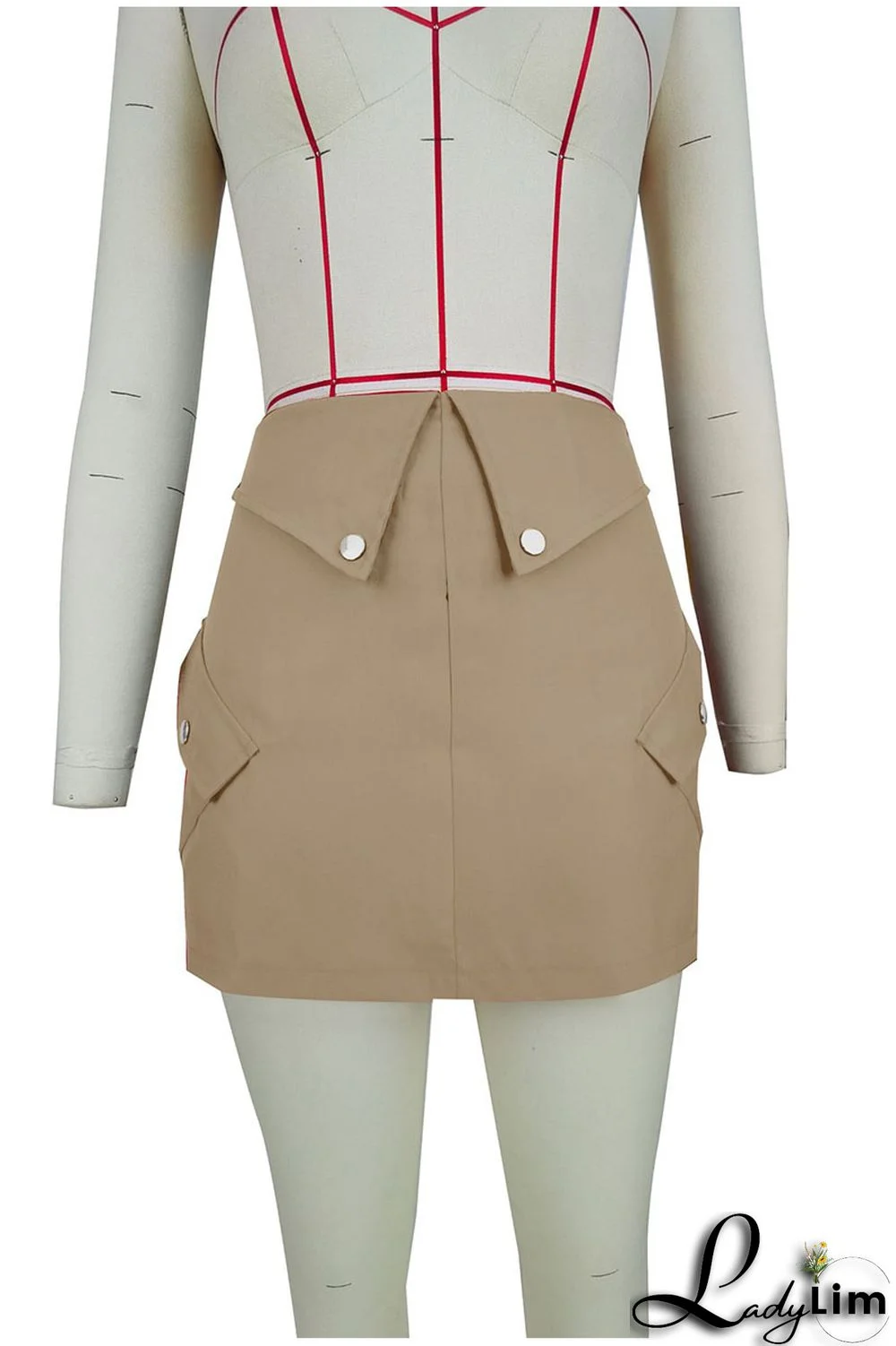 Khaki Sexy Street Solid Patchwork High Waist Pencil Solid Color Bottoms