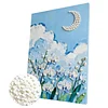(30x40cm)DIY Pearl Painting Framed Flower Moon Handmade Pearl Material Art Kit Living Room Decor
