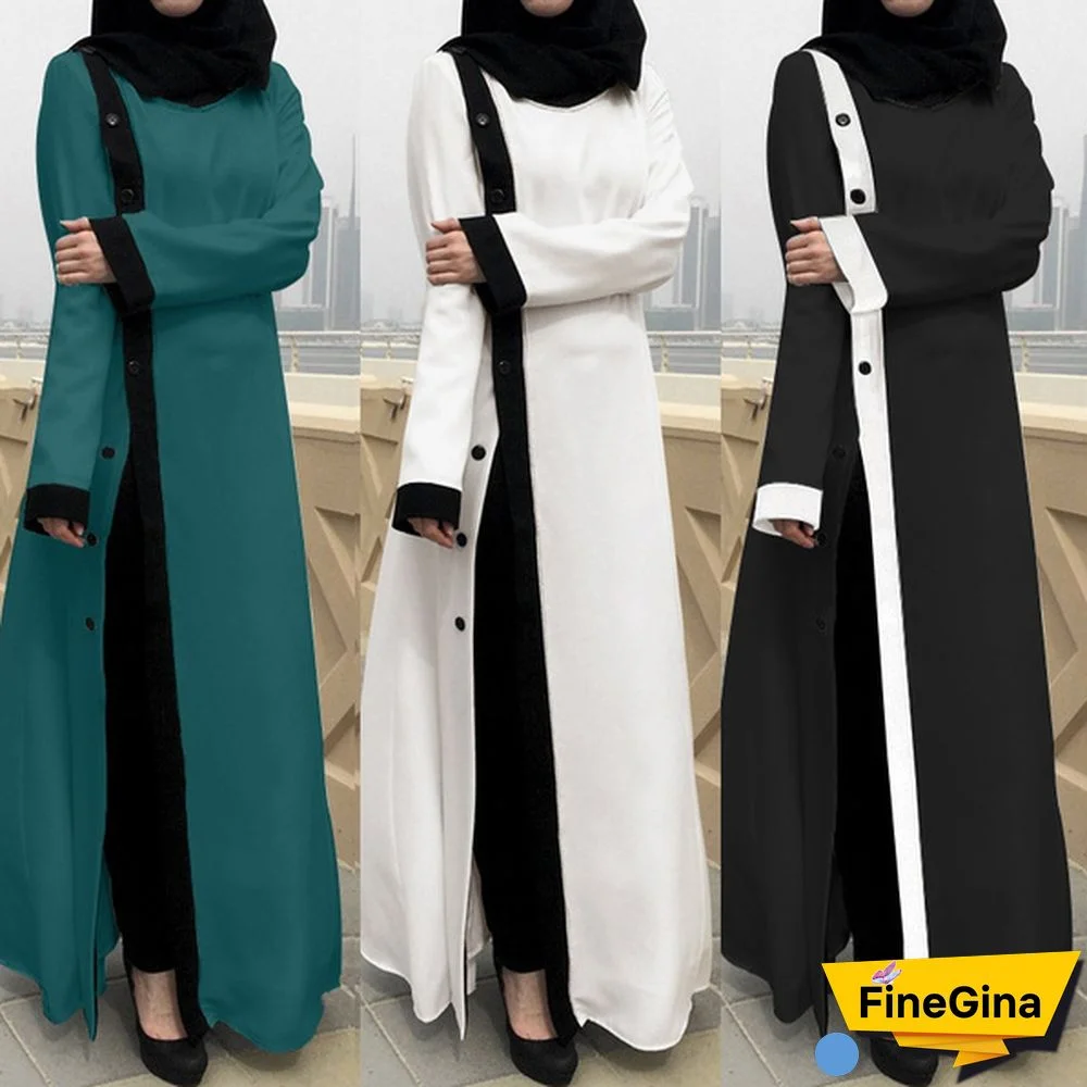 ZANZEA Women Winter Full Sleeve Plus Size Muslim Elegant Long Dress Casual Loose Dresses