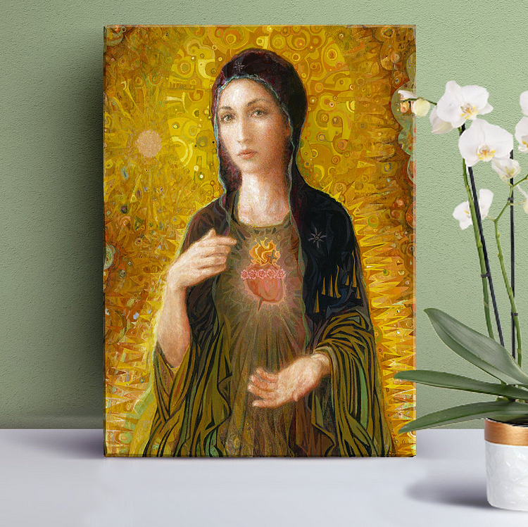 Immaculate Heart of Mary Canvas Wall Art QDJ varity-store