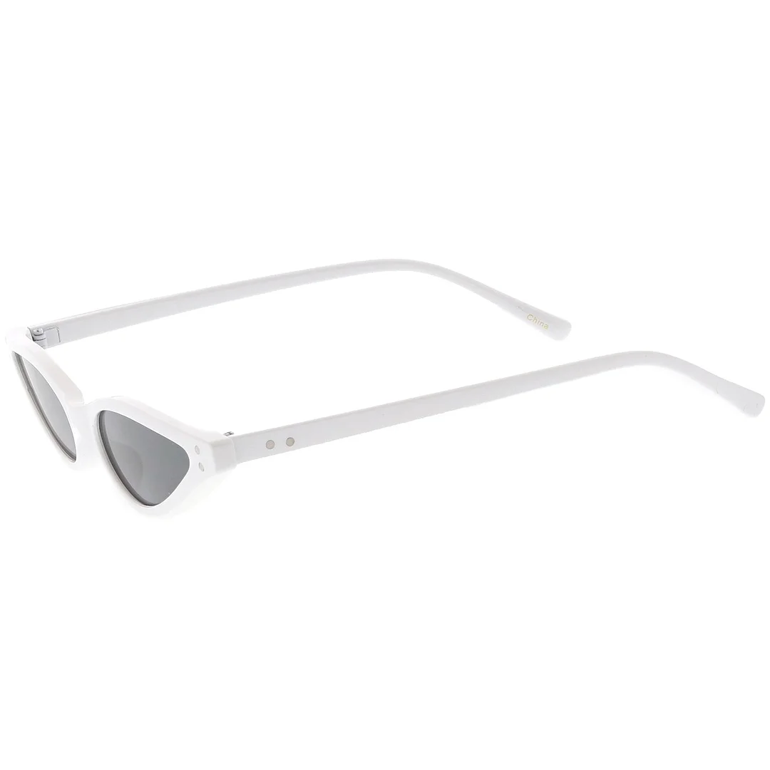 Extreme Thin Cat Eye glasses Neutral Colored Flat Lens 53mm