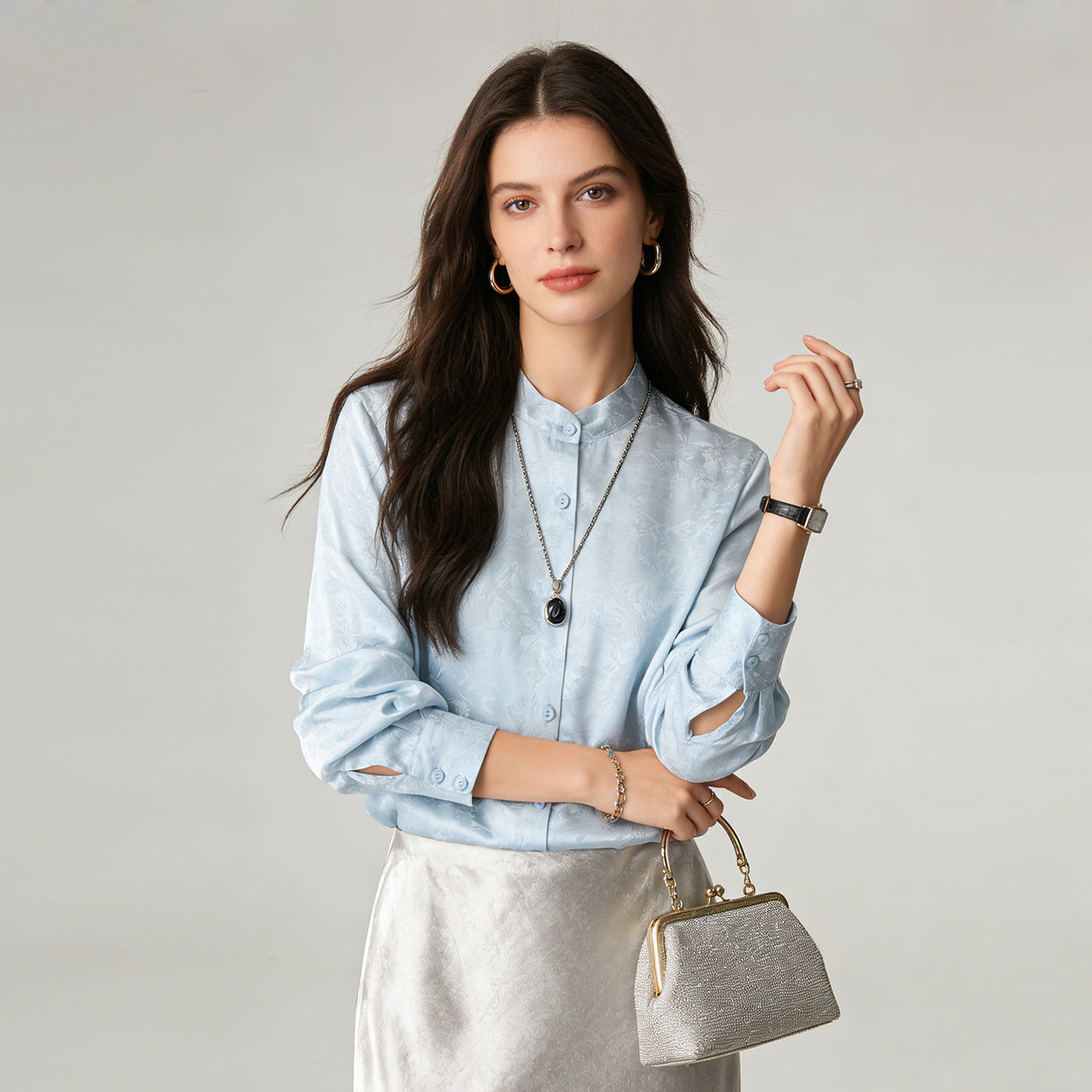 Silk Blouse Long Sleeve Faille REAL SILK LIFE