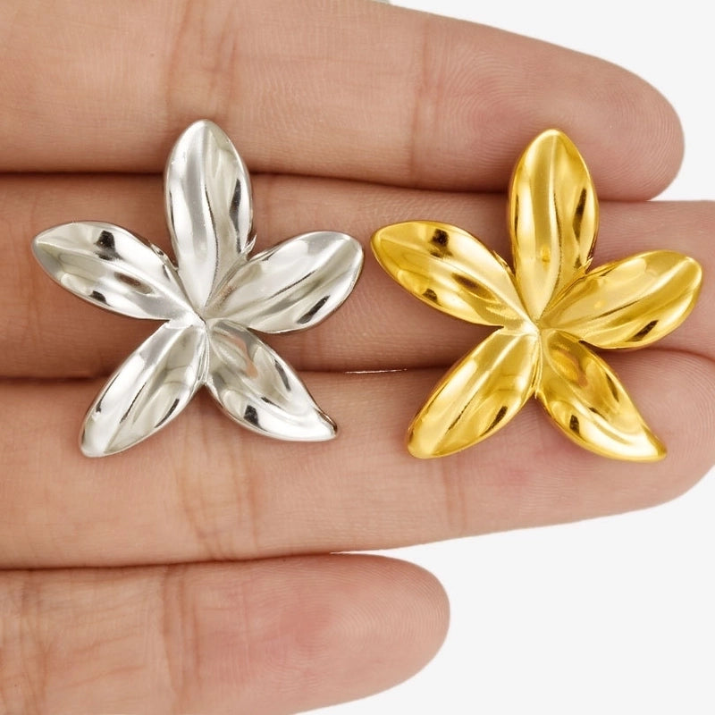 1 Pair Casual Minimalist Streetwear Floral Irregular Plating 304 Stainless Steel Ear Studs