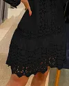 Guipure Lace Patch Shirt Dress With Cami Dress