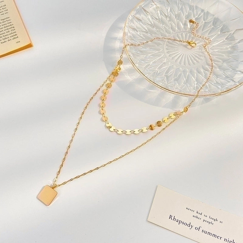 Fashion Geometric Stainless Steel Gold Plated Necklace