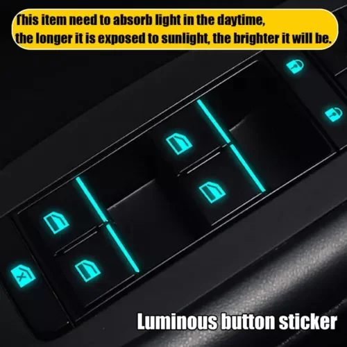 Dronehint Car Door Window Switch Sticker Blue Luminous Sticker Night Safety Accessories (For: Acura) Parts