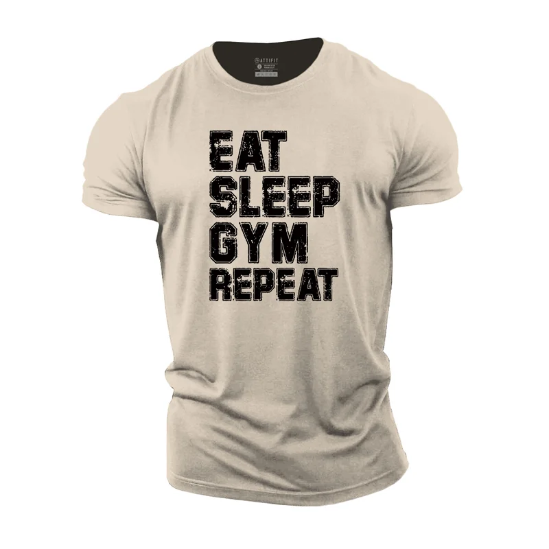 Cotton Gym Repeat Men's Fitness T-shirts tacday