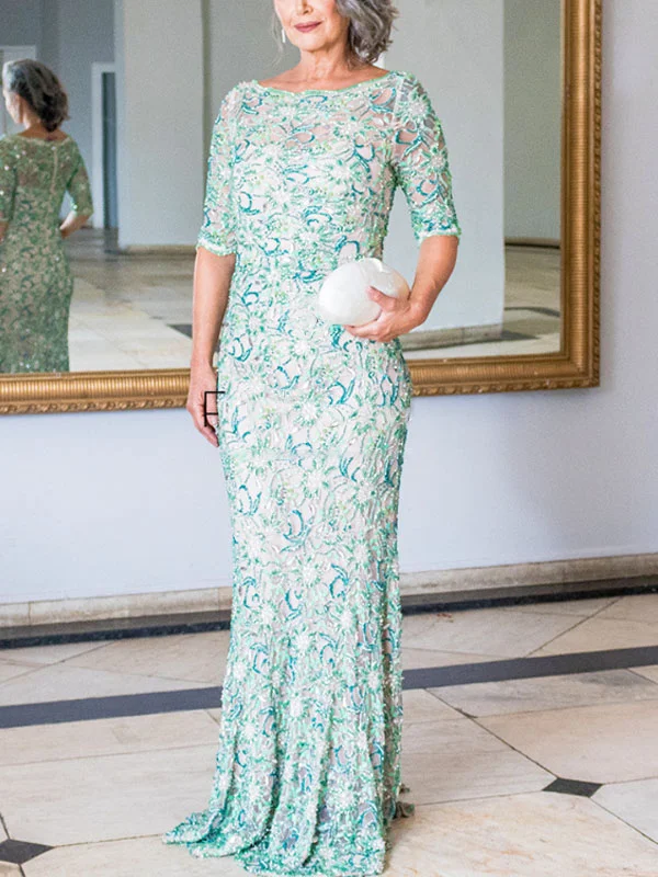 Elegant Lace Temperament Mom Dress