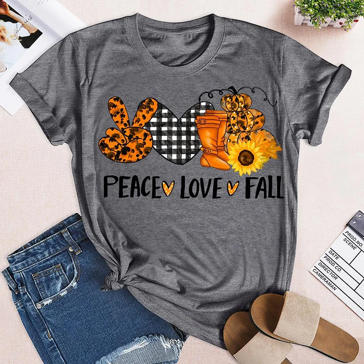 Peace Love Fall T-Shirt-05516-Annaletters