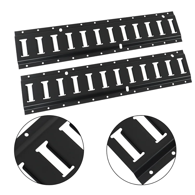 SEBLAFF 2-Pack 2 Ft Powder-Coat Black E Track Tie Down Bar Rail Kit Loads Up to 2,000 Lbs Replacement for Fixing Garages Vans Trailers Motorcycle Tie Downs ATV Mountings