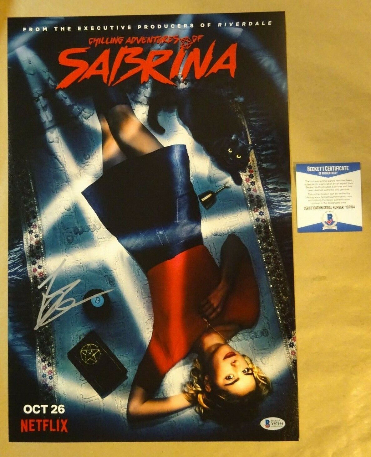 Signed KIERAN SHIPKA CHILLING ADVENTURES OF SABRINA 12x18 Photo Poster painting BECKETT BAS COA