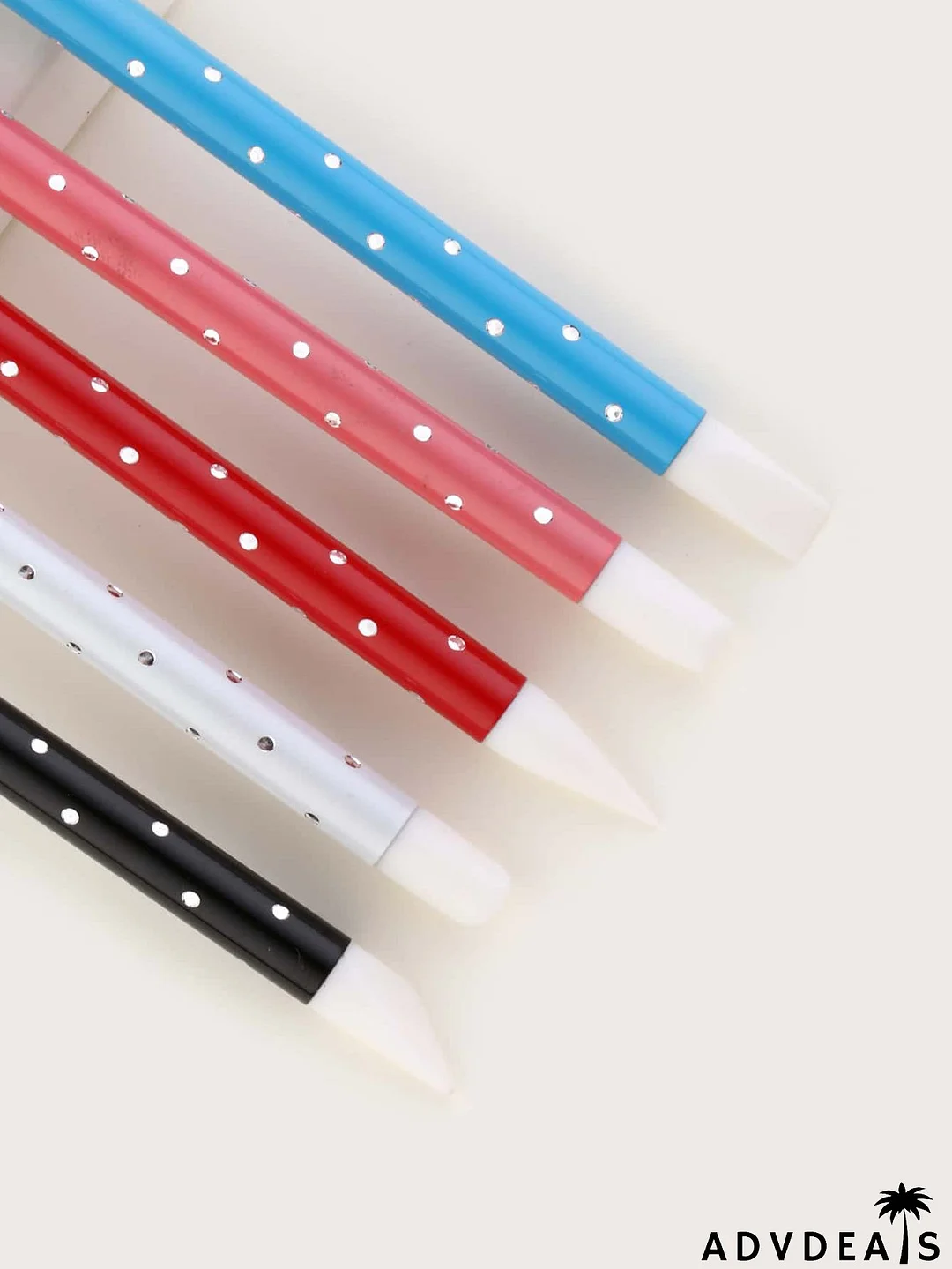 5pcs Rhinestone Decor Handle Nair Art Silicone Pen