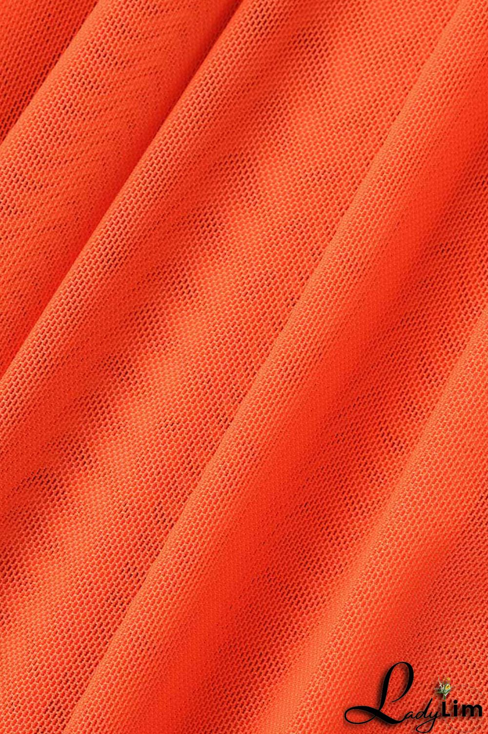 Tangerine Casual Solid Split Joint Asymmetrical Spaghetti Strap Sleeveless Two Pieces