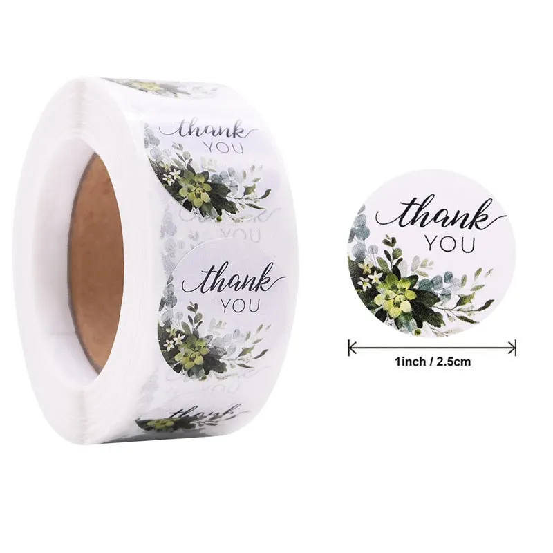 500pcs 1inch Thank You Stickers Round Seal Label Stationery Stickers Wedding Birthday Party Decoration Handmade Christmas Gifts