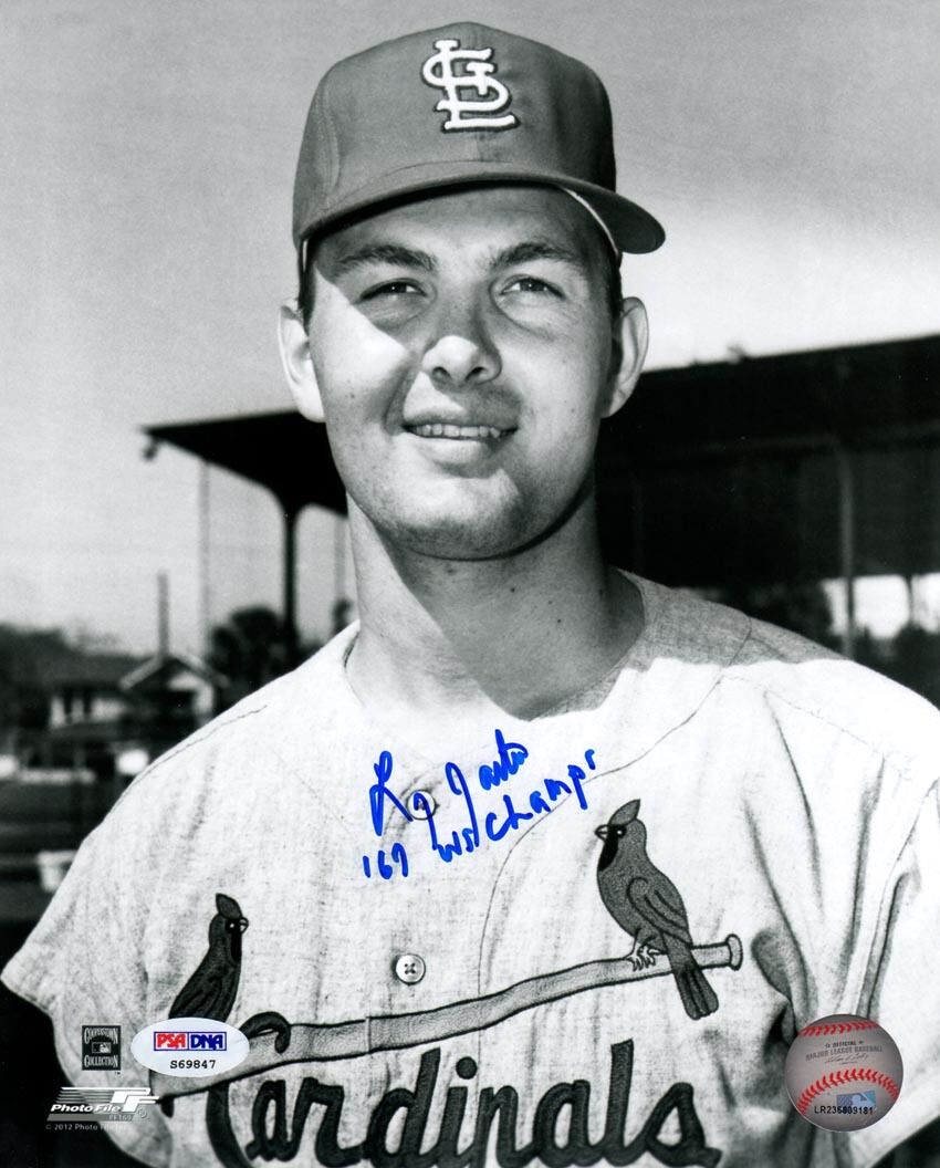 Larry Jaster SIGNED 8x10 Photo Poster painting + '67 WS Champs STL Cardinals PSA/DNA AUTOGRAPHED