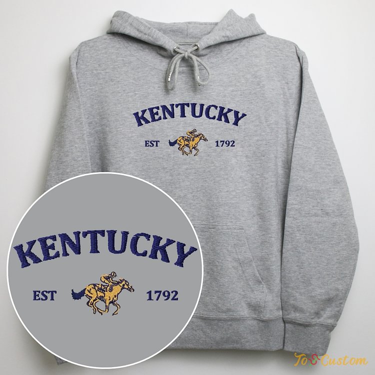 TOSCUSTOM™ Kentucky Horse Racing Embroidered Hoodie Classic Equestrian Vintage Sweatshirt 