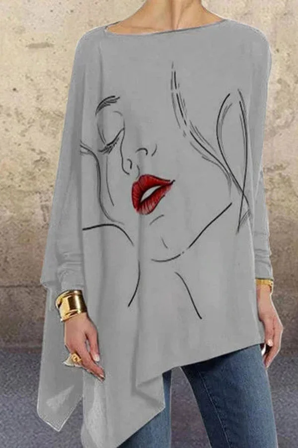 Fashion Print Loose Plus Size T-shirt