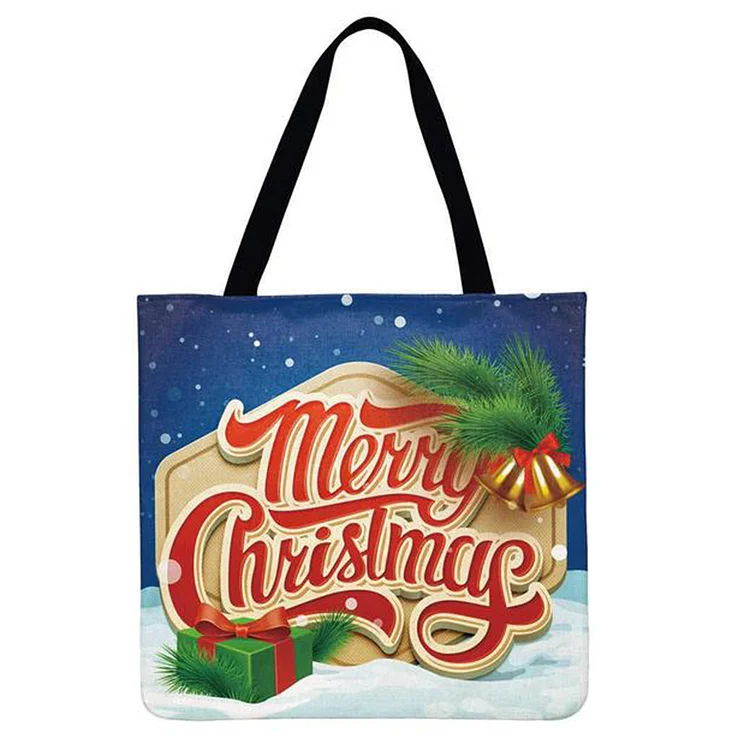 Lovely Lady Christmas Cartoon - Linen Tote Bag