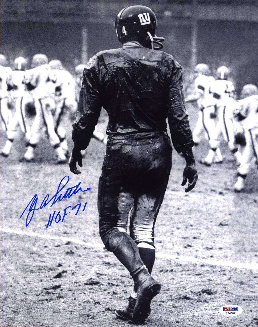 YA Y.A. Tittle SIGNED 11x14 Photo Poster painting + HOF 71 New York Giants PSA/DNA AUTOGRAPHED