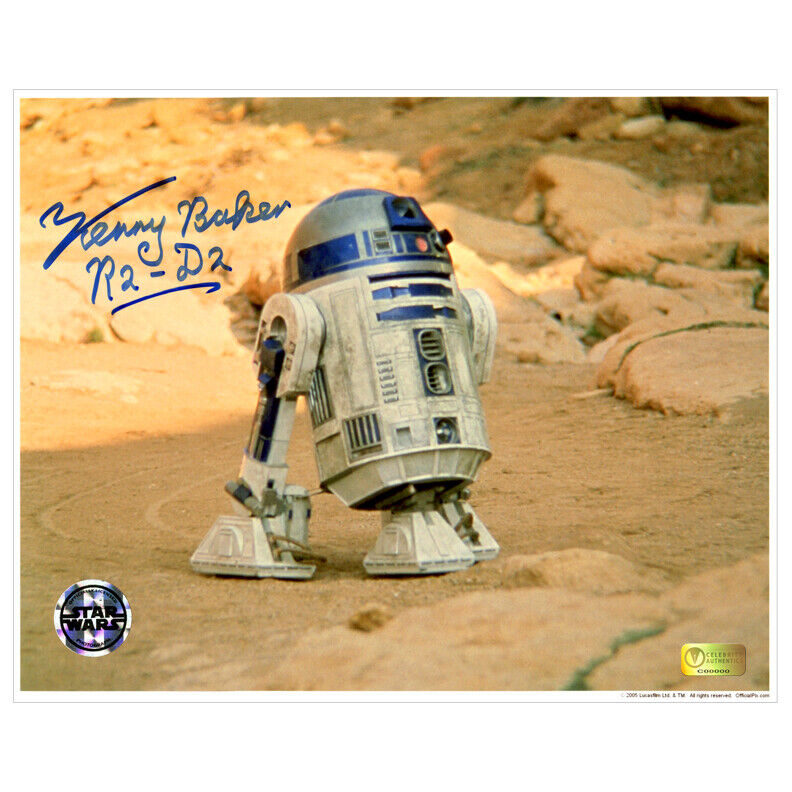 Kenny Baker Autographed Star Wars R2-D2 Desert 8x10 Scene Photo Poster painting
