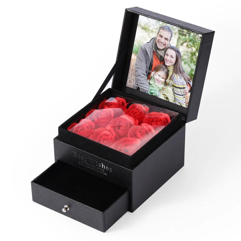 Personalisierter Foto-Gravur-Geschenkbox - klein - für Ringe, Ohrringe oder kleine Artikel m1 Kettenmachen