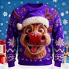 3D Print Unisex Deer Crew Neck Christmas Ugly Sweatshirt by Inlyline