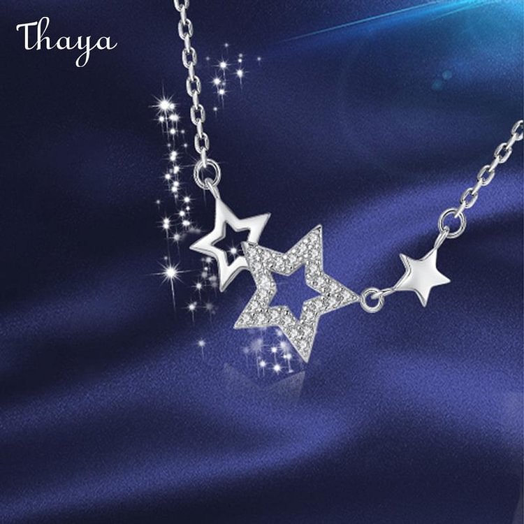 Thaya 925 Silver Five Star Necklace
