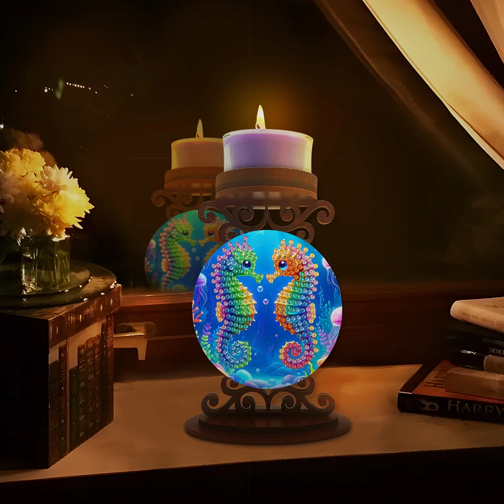 Seahorse Desktop Diamond Painting Candle Holder Aromatherapy Candle Holder