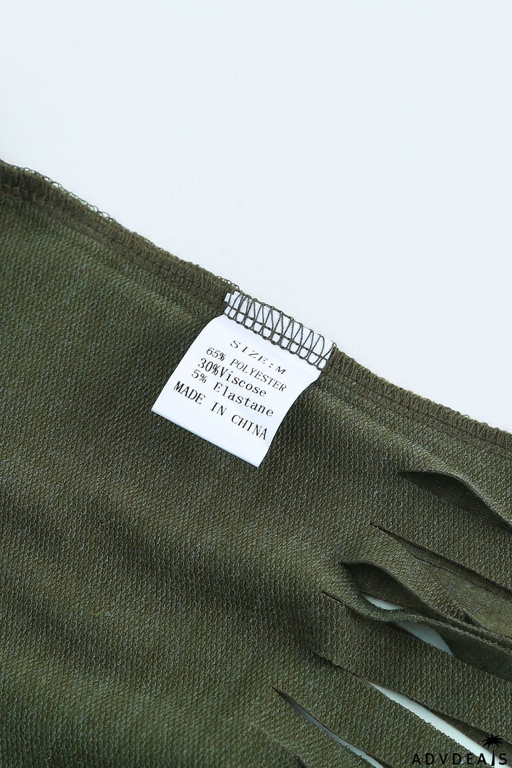 Fringe Hem V Neck T Shirt