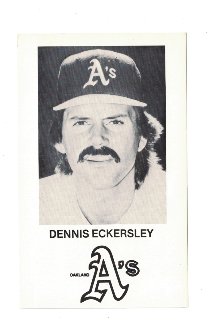 Dennis Eckersley Oakland Athletics 4 x 6 1/2 Team Issue Photo Poster painting