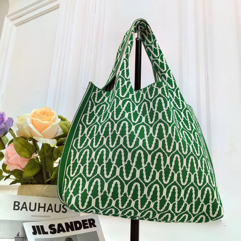 Women’s Large Polyester Letter Color Block Streetwear Square Open Shoulder Bag