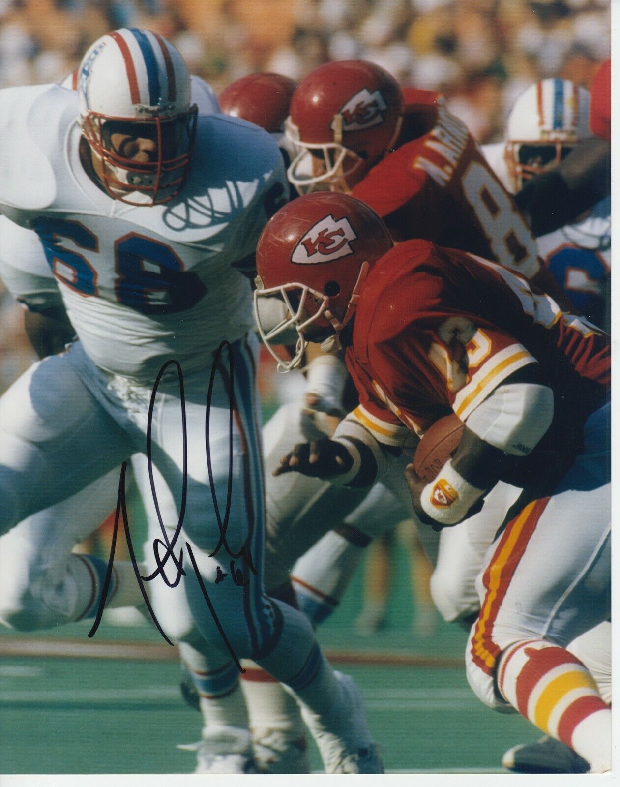 Mike Golic #0 8x10 Signed Photo Poster painting w/ COA Houston Oilers -