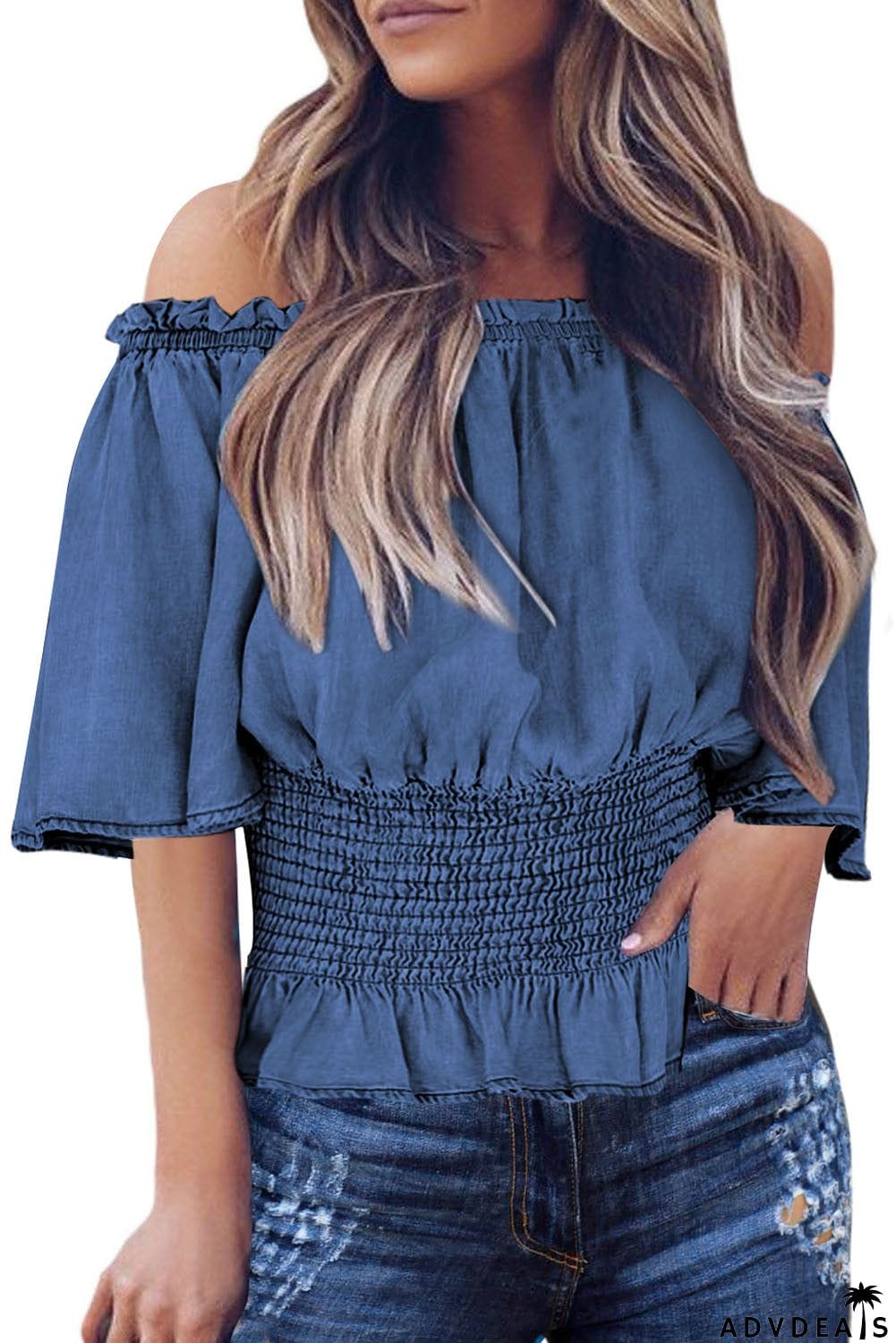 Smocked Waist Off The Shoulder Top