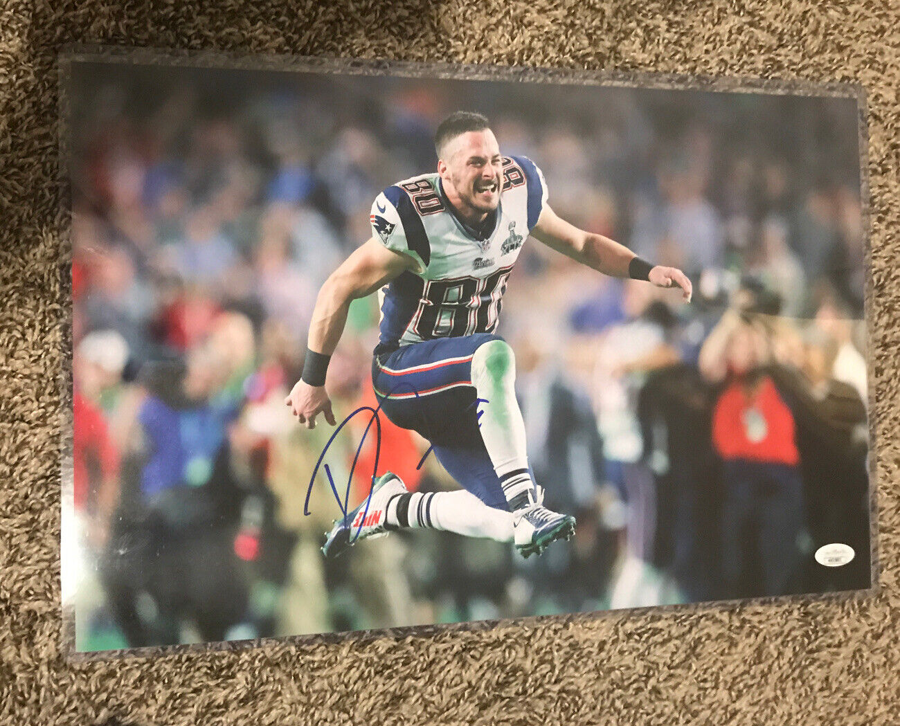 DANNY AMENDOLA NEW ENGLAND PATRIOTS SIGNED 11x17 Photo Poster painting JSA COA