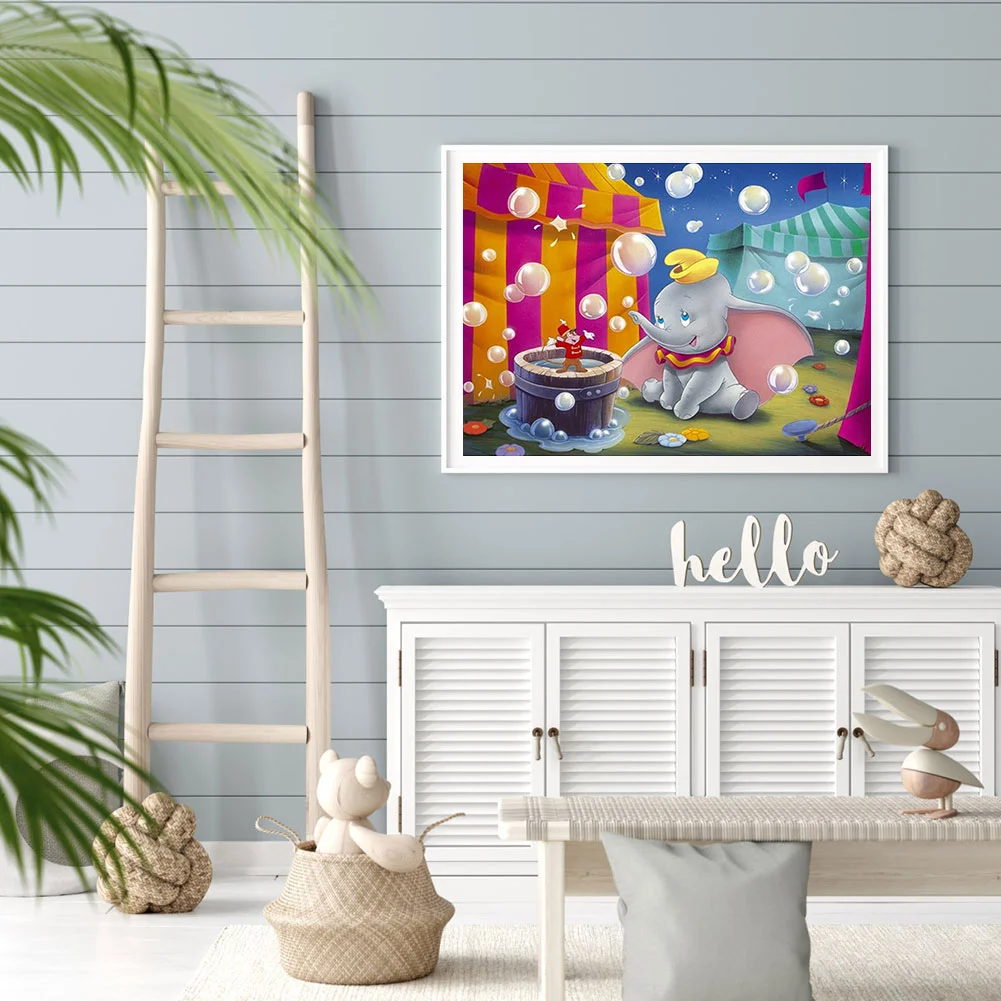 Full Round Diamond Painting 40*30cm - Baby Elephant